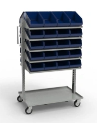 Plastic Container Assembly Trolley TPK-10P with 10 Shelves