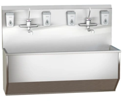 Medical Wall-Mounted Sink with Two Stations, Model DM-6-111-02