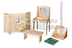 Hospital Play Set for Dolls - Includes Screen, Growth Chart, Doctor's Table, Couch, Scale