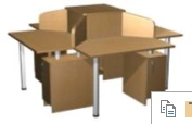 Four-Person Computer Desk with MDF Decorative Profile
