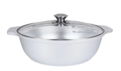 Aluminum Casserole Pan 3L (Uncoated) with Glass Lid - Kukmara