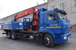 Special Cargo Truck with Crane Manipulator GIRD 5849DF on KAMAZ 65115-A5 Chassis