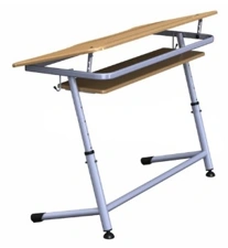 Adjustable Two-Seat Desk for Educational Institutions, Model PL-DUE5-7