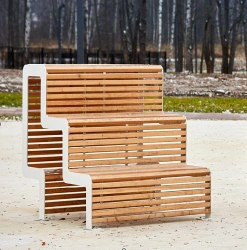 Powder-Coated Steel Podium with Wooden Steps, Model A1061