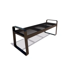 Belgorod Metal Bench with Wooden Seat, Model 77175