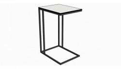 Metal Base Nightstand Table with Square Tube Design