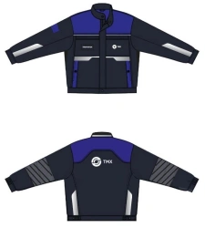 Women's Mechanical Protection Jacket Worker Art. TMXER007 Color Total Eclipse with Strong Blue, Blended Fabric