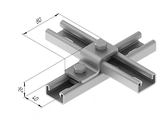 Z-Shaped Plate with 2 Holes SMA 633, 40x26x80 mm, 5 mm Thickness