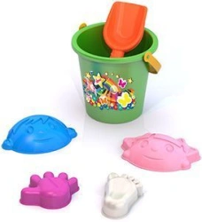 Sand Play Set #72 (Girl and Boy Molds, Bucket, Shovel)