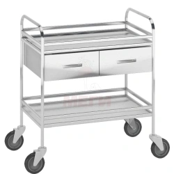 Stainless Steel Movable Manipulation Table with Two Shelves - SM549-02-MSK