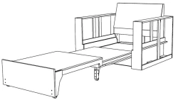 Convertible Children's Sofa Bed with Wooden Frame TV-BDSKD-5.23.01-01