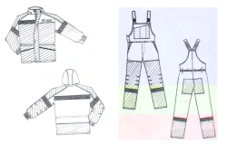 Men's Protective Suit (Jacket, Bib Overalls) for Industrial Use