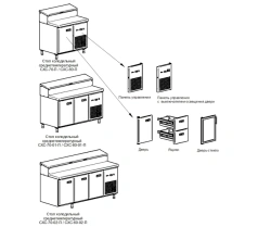 Medium Temperature Refrigerated Tables SXS-60-02-P