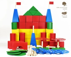 Hollow Wooden Floor Constructor Set - 68 Pieces
