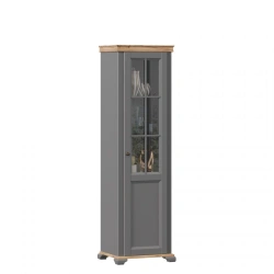 Ameli Single Door Cabinet with Glass Right Side (Onyx Gray)