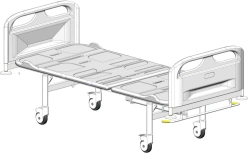 Adjustable Hospital Bed with Headrest and Wheels for Patient Care KF0-01-MSK