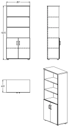 Storage Cabinet for Documents and Office Supplies - Series 403.80.183