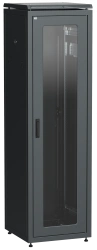 19" Network Cabinet LINEA N 42U 600x600mm Glass Door Model LN05-42U66-GM