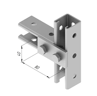 Stainless Steel Plate with 2 Holes SMA 603, 40x80mm, 5mm Thickness