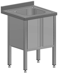 Stainless Steel Sink Table with Closed Design 600x600x850 mm