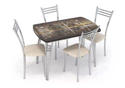 Dining Group Set with Laminate Top and Upholstered Chairs