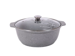 3L Aluminum Cast Frying Pan with Non-Stick Coating, Kukmara, Marble Line