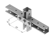 Hot-Dip Galvanized Steel Plate with 3 Holes SMA 604, 40x120 mm, 5.0 mm Thickness