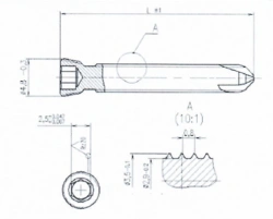 Cortical Screw with Conical Thread Titanium Alloy 3.5mm 35mm