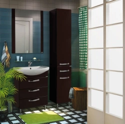 Elegant Dark Brown Bathroom Cabinet Aquaton Aria 65 H 1A123401AA4301