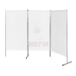 Medical Partition Screen, Stainless Steel, Three-Section, No Wheels (MSK-35302-01)