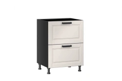 White Textured Oak Kitchen Cabinet Facade Set with 2 Drawers - Model LD.274130.000