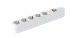 Caduceus Aling 5x16A Extension Socket with Switch 3.6kW, 250V, White, Art. 4405.0