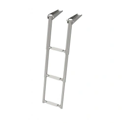 Telescopic Folding Narrow Boat Ladder with 3 Grey Steps, Art. 040161GT