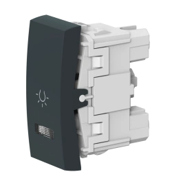 Caduceus Aling Mode Button Switch with Indication, 10A, 250V, Anthracite, Art. 65