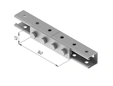 Stainless Steel Plate with 4 Holes SMA 613, 40x160 mm, 5 mm Thickness