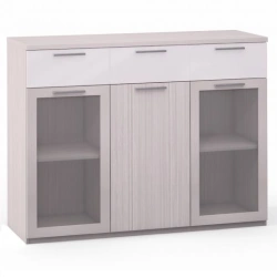 Rimini Ice K96-01CG/23P 3-Drawer Commode with Glass Doors