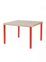 Square Children's Table 460mm Height, Red