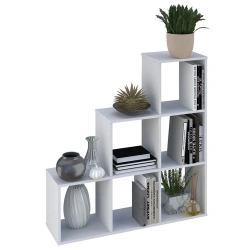 Polini Home Smart Cascading Shelf 6 Sections, White, Model 0001696.9