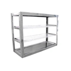 Stainless Steel Wall-Mounted Glass Rack with Two Shelves - SCSN-2KS-M