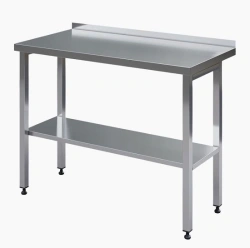 Open Stainless Steel Table with Edge 1000x600x850 mm