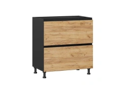 Luxurious Kitchen Cabinet Front Facade 800 with 2 Drawers, Model LD.281160.000 (Golden Oak/Black)