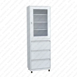 Metal Storage Cabinet with Glass Door and Drawers - SHMMS.01.03