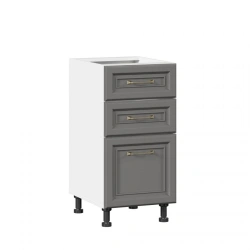 Gelato LD.241800.000 Luxe Kitchen Cabinet Front Set with 3 Drawers in Onyx Grey