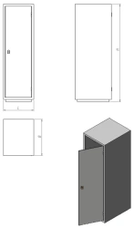 Metal Accounting Cabinet with One Door, Three Compartments, and Tray (Model: ШМ.Б.Т.1)