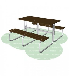 Outdoor Table with Benches (Plywood FSF) Romana 302.06.00