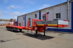Heavy-Duty Transport Semi-Trailer with Expandable Metal Platform and Ramps for Oversized Cargo POLITRANS 94184-073