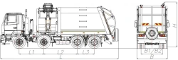 Side Loading Garbage Truck Model MK-3555-14