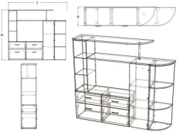 Household Wall Unit for Home Organization - Series SB