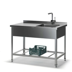 Stainless Steel Folding Table with Integrated Sink MS-2