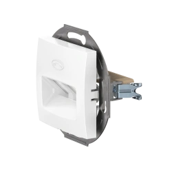 CADUCEUS ALING PRESTIGE Double Hidden Installation Telephone Socket 2xRJ12 6P2C, White, Art. 6011.0